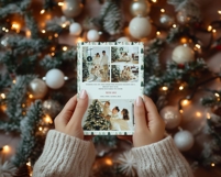 Christmas Bow Photo Card Template Product Image 4