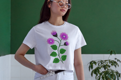 Vibrant Pink Floral Stem Embroidery Design Product Image 4