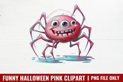 Funny Halloween Pink Clipart Bundle PNG Product Image 5