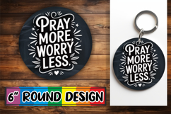 Cheerful Round Keychain PNG, Religious Product Image 1