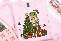 Cute Christmas Frog PNG Clipart, Frog Decorating Christmas Product Image 4