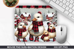 Ducks Mouse Pad Sublimation, Christmas Mouse Pad PNG Product Image 1