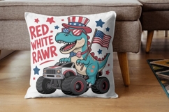Red, White &amp; RAWR Patriotic Dino &amp; Monster Truck PNG Pack Product Image 4