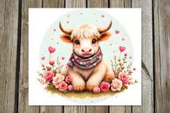 Valentine animals | cow Skinny tumbler sublimation design Product Image 4