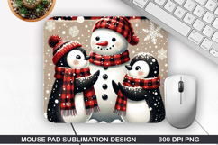 Penguin Mouse Pad Sublimation, Christmas Mouse Pad PNG Product Image 1
