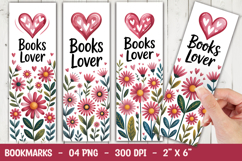 Books Lover Floral Bookmark Sublimation Product Image 1