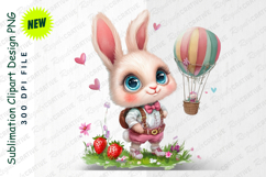 Cute Bunny Character With Backpack And Hot Air Clipart Product Image 1