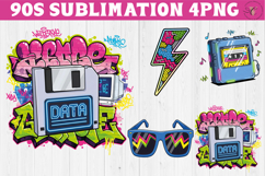 Retro vibe 1990s clipart | Graffiti and Neon PNG Product Image 1