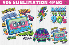 Retro vibe 1990s clipart | Graffiti and Neon PNG Product Image 1