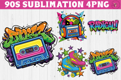 Retro vibe 1990s clipart | Graffiti and Neon PNG Product Image 1