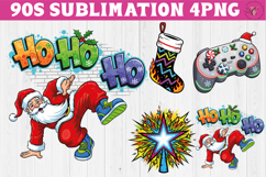 Retro Christmas 1990s clipart | Graffiti and Neon PNG Product Image 1