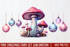 Pink Christmas Fairy Sublimation Clipart, Product Image 1