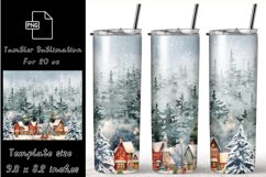 Christmas tumbler sublimation, skinny 20 oz tumbler wrap Product Image 1