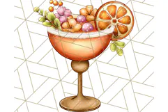 Fall Drink Clipart PNG, Cozy Autumn Cocoa and Latte Art Product Image 4