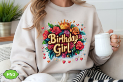 Birthday Girl PNG Floral Birthday PNG Product Image 4