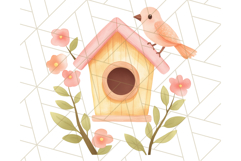 Pastel Watercolor Spring Clipart, Cheerful Floral Png Design Product Image 4