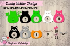 Thanksgiving Cat in a pumpkin candy dome svg, paper cut temp Product Image 3