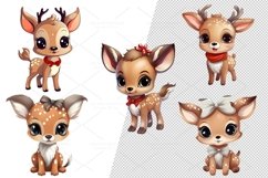 20 cute Christmas Deer, Sticker, Clipart Ornaments, PNG Product Image 4