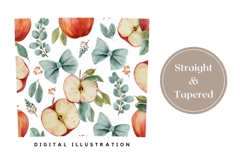 Apples Tumbler Wrap Design, Cute Bows Tumbler, Apples PNG Product Image 4
