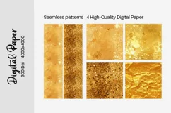 Golden Luxury Digital Papers Marble and Glitter digital Product Image 2