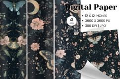 Flower Pattern Background Wallpaper Digital Paper_6 Product Image 1