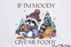 Winter Raccoon Sublimation Clipart PNG Product Image 1