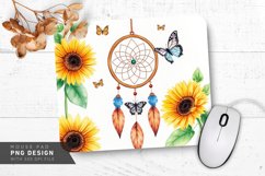 Sunflower Serenity Mouse Pad PNG Design Product Image 1