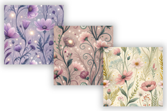 Whimsical Magical Wildflowers Seamless Pattern, Enchanted Product Image 4