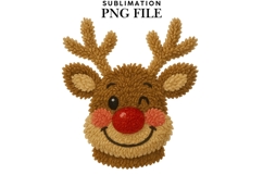 Latch Hook Yarn Reindeer Noel face Christmas png design for Product Image 2