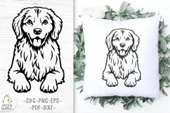 Golden retriever svg Dog svg Pet portrait Pillow svg design Product Image 1