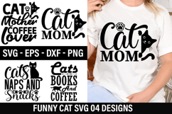 Funny Cat SVG Design - Cats books and coffee Product Image 1