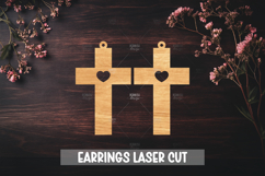 24 Cross Earrings Laser Cut SVG I Christian Cross Earrings Product Image 5