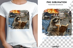 Funny raccoon png design for T-shirts Product Image 4