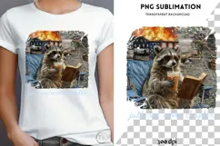 Funny raccoon png design for T-shirts Product Image 4
