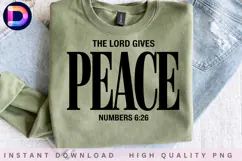 The Lord Gives Peace Numbers 6:26 Christian PNG Product Image 4