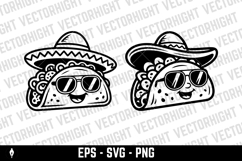 Mascot of a taco wearing a sombrero and sunglasses Product Image 4