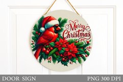 Christmas Bird Door Sign. Christmas Door Sign Sublimation Product Image 1