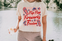Flip Flop Fireworks Freedom PNG T-Shirt|4th of July PNG Subl Product Image 10