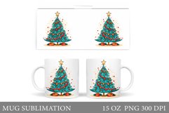 Christmas Tree Mug Design. Rainbow Christmas Tree Mug Product Image 1