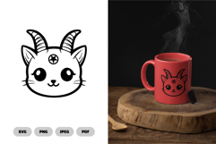 Kawaii Demon Cat SVG &amp; Clipart - Kawaii and Cute SVG Product Image 1