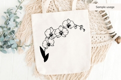 Flowering Orchid Stem SVG Product Image 4
