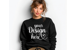 Gildan 18000 Black mockup, Gildan blank mockup Product Image 1