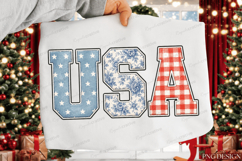 Patriotic USA PNG Design | Vintage Americana Patchwork Subli Product Image 3