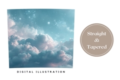 Glitter Sky Tumbler Wrap, Blue Tumbler Template Product Image 4