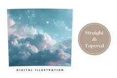Glitter Sky Tumbler Wrap, Blue Tumbler Template Product Image 4