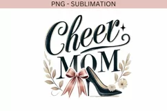 Cheer Mom PNG, Coquette Bow Cheer Mom Shirt Design Product Image 4