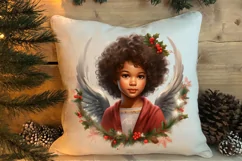 Christmas Black Angel Clipart, Christmas Angel Clipart Product Image 4