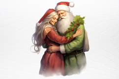 Vintage Floral Christmas Clipart PNG Product Image 4