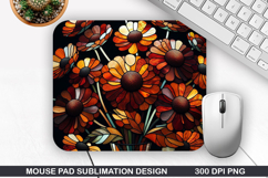 Flowers Mouse Pad Sublimation, Autumn Mouse Pad PNG Design Product Image 1