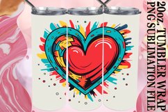 Valentine&#039;s Tumbler Wrap - Realistic Heart Sublimation Product Image 1